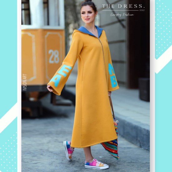 The Dress | quilted Milton sweatshirt Dress - Mustard
