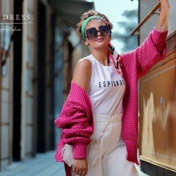 The Dress |  Knitwear Cardigan - One Size  - fuchsia