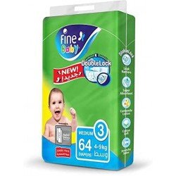 Pickmart | Fine _ Baby Diapers, Double Lock Technology Size 3 ( 64 Count )