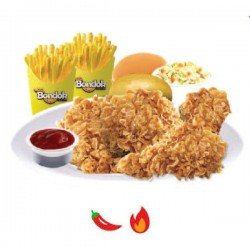 Bondok - Mega Meal - 6 pieces + 2 medium fries + 1 coleslaw + 6 buns + ketchup
